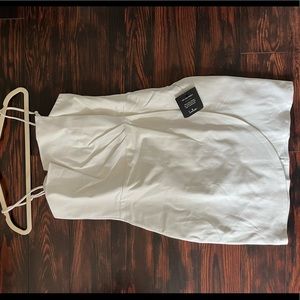 Lulu’s Drinks On Me White Sleeveless Pleated Bodycon Dress